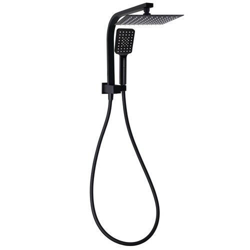 Matte Black Square Bathroom Wall Spout Basin Mixer Tap Shower Head Grate Waste - Picture 111 of 198