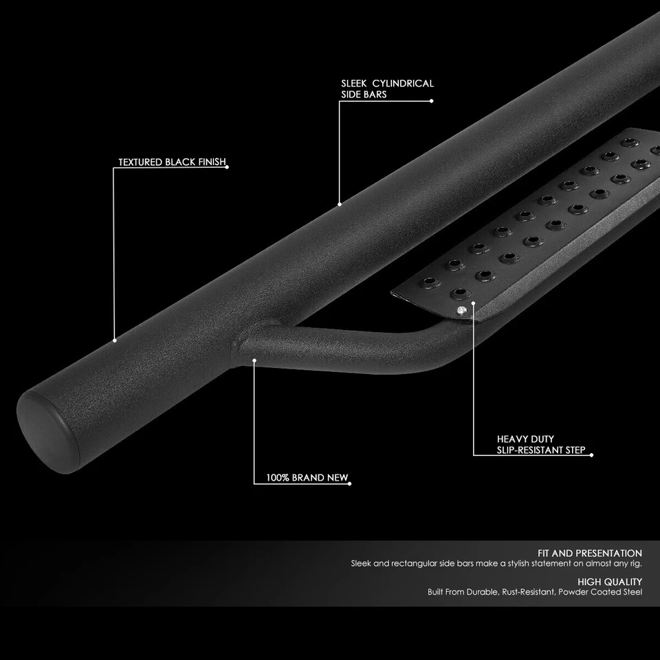 For 2005-2020 Toyota Tacoma Double Cab Side Step Nerf Bar Running Board Black - Image 2 of 4