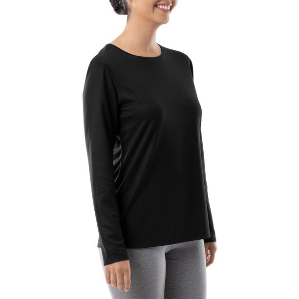 Athletic Works Women's Black Core Active Lightweight Long Sleeve T