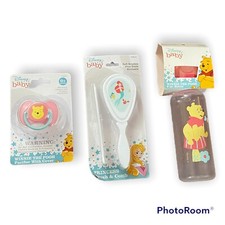 Disney Baby Lot 9oz Bottle Pacifier Comb Brush - Little Mermaid  Pooh Bear