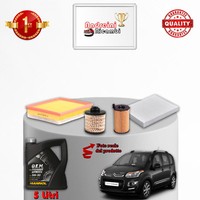 Kit Wartung 4 Filter + 5 Liter 5W30 Citroen C3 Picasso 1.6 Bluehdi 73KW 2015