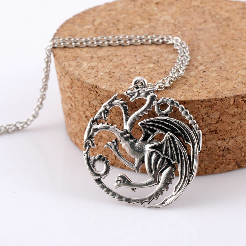 LARGE 3 HEAD SERPENT DRAGON pendant Sterling 925 Silver 22