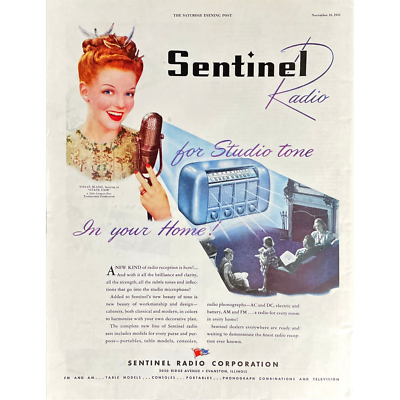 #ad #ad Sentinel Radio Vintage Print Ad 1945 Retro Home Radio Ad MCM Electric Radio Ad $13.00