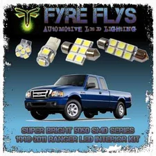 White LED interior lights package kit for 1998-2011 Ranger 6 pcs 5050 series SMD