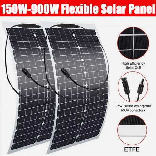150W-900W High Efficiency Monocrystalline Solar Panel Kit &40A Charge Controller