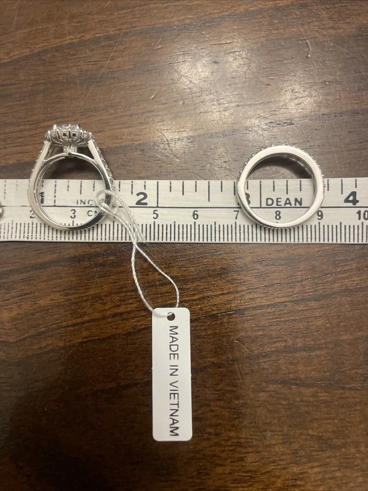 Swarovski Sterling Silver Platinum Flower Halo New Size 6 🇻🇳 - Image 4 of 4