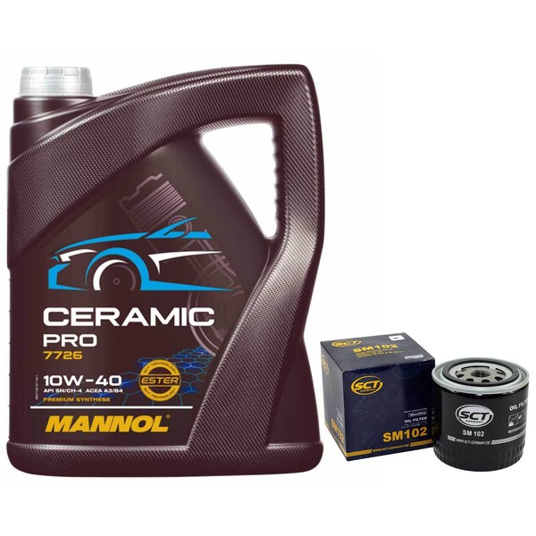 MotoröL Set 10W-40 Mannol 5 Liter + ÖLfilter FüR Alfa Romeo 155 Nissan NP300-image