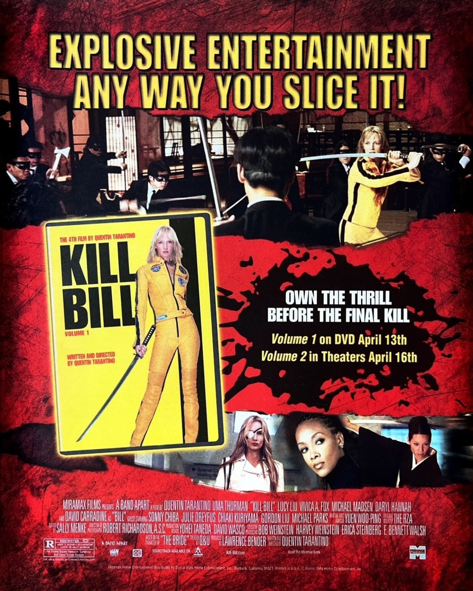 KILL BILL Vintage Print Advertisement Movie DVD Release 10x12