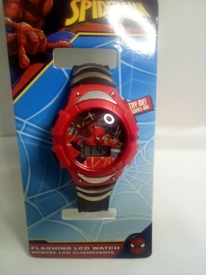 Marvel Spiderman Intermitente LCD Niños Niño Reloj Nuevo Foto 3 de 4
