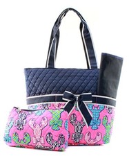 Lobster Print 3 piece diaper bag- baby bag- Monogrammable