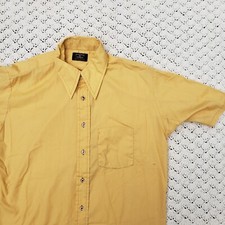 Vtg Penneys Towncraft Mens Tapered Penn Prest Button Up Collared Shirt - Large