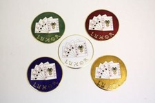 Red Luxor Wire Wheel 80 Spoke Emblems New Set Of 4