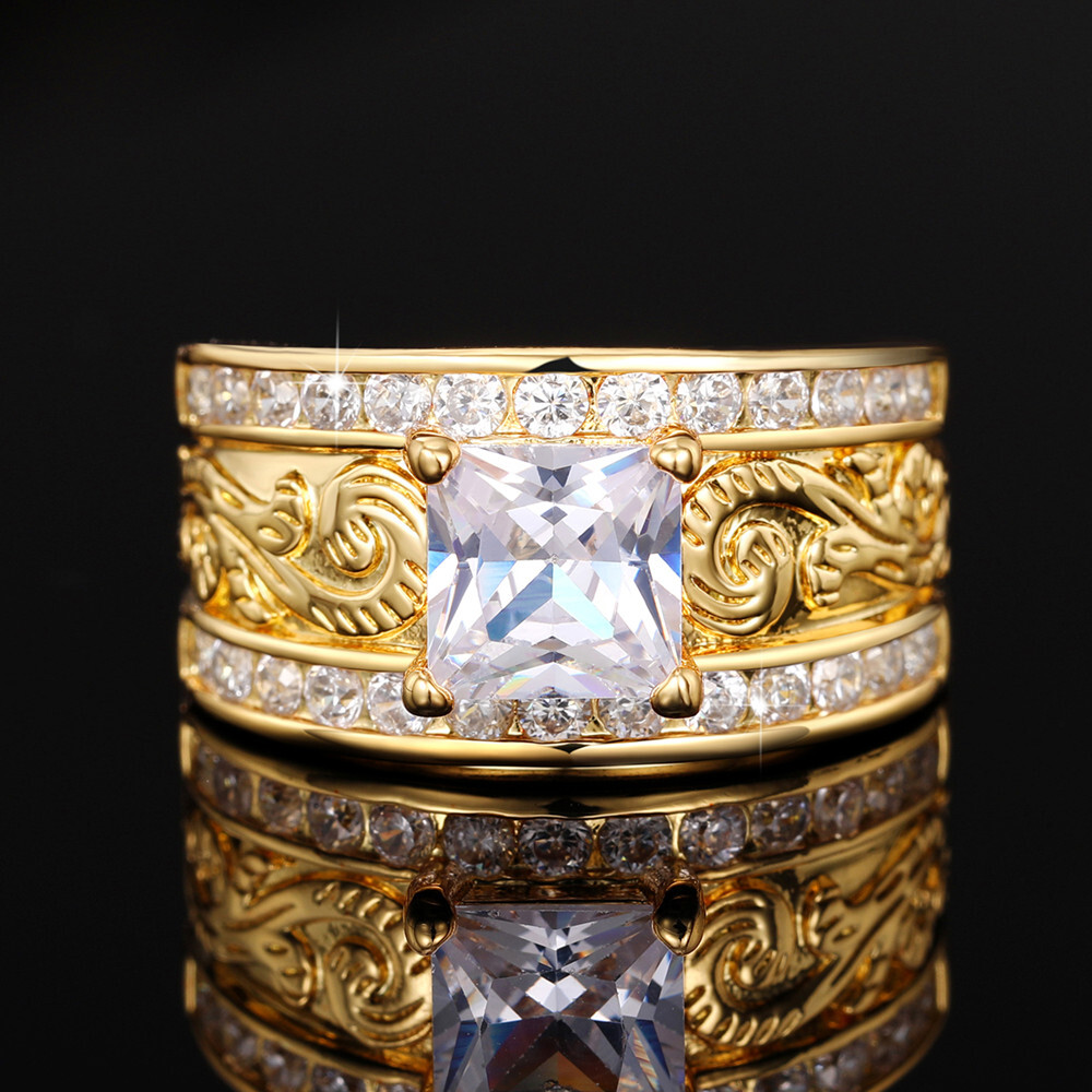 Gorgeous Wedding Band 925 Silver Ring Cubic Zircon Women Party Jewelry Sz 6-10-image