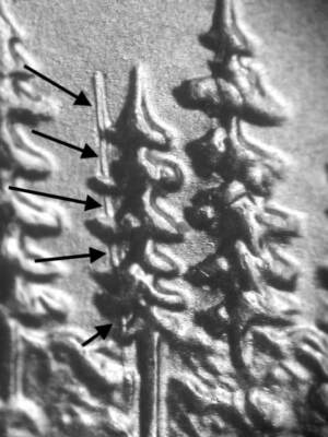 2005 P Long Die Gouge & Extra Pole In Tree Ch/Gem BU/Unc. Minn Quarter ...