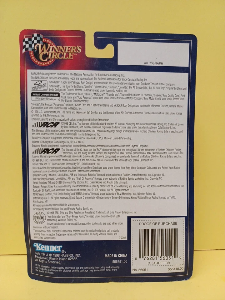COCHE DIECAST WINNERS CIRCLE COOL CUSTOMS #88 DALE JARRETT FORD FAIRLANE 1:64 NUEVO Foto 4 de 4