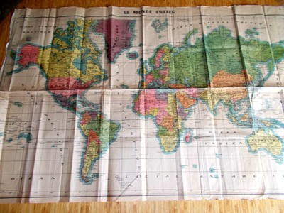Carte Du Monde Ancienne Gutenberg Ebay