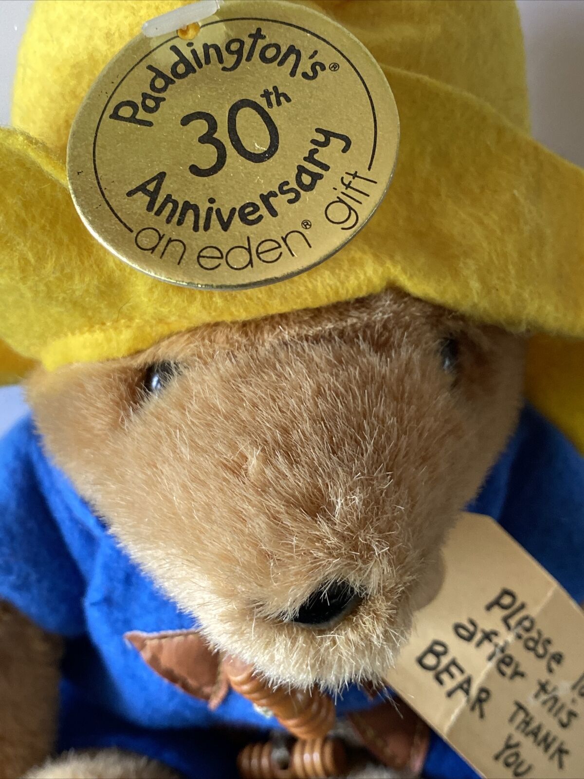 Vintage PADDINGTON BEAR Plush Doll 10” 30th Anniversary w/Tags