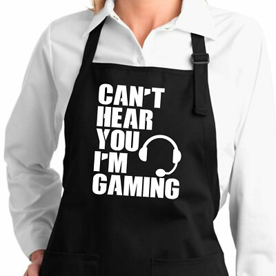 Can't Hear You I'm Gaming Quotes Funny Video Gamer gift Apron Cook Grill Baking