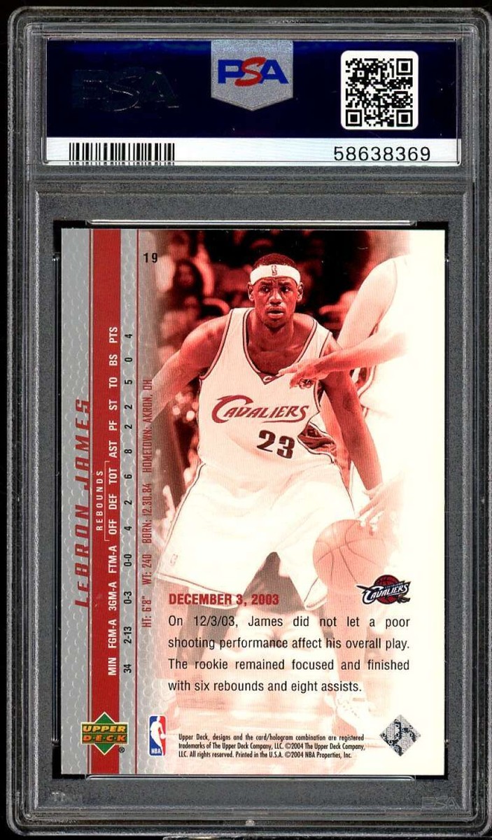 LeBron James Rookie Card 2003 Upper Deck Phenomenal Beginning #19