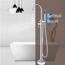 Chrome Clawfoot Bath Shower Faucet Freestanding Shower Tub Mixer Tap Set
