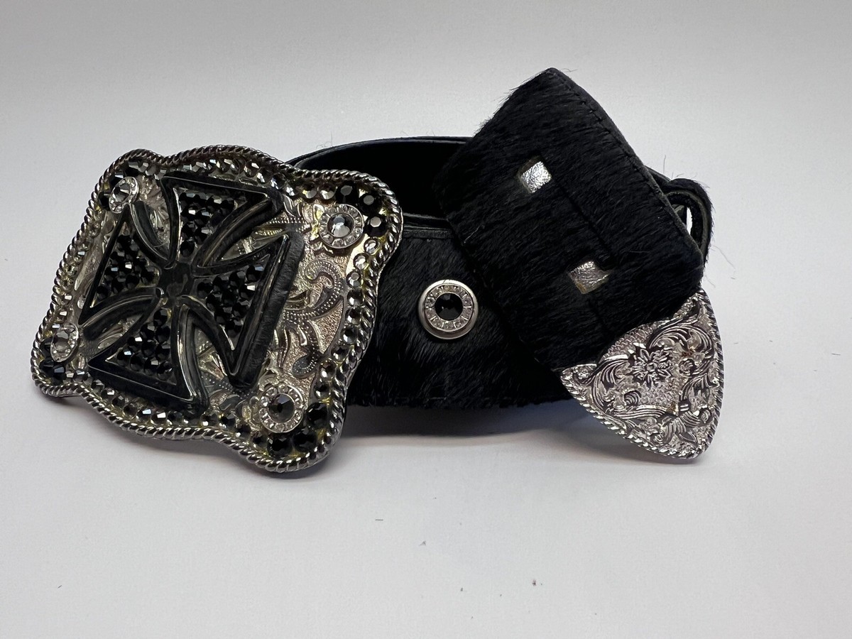 Michelle Monroe Western Cowhide Leather Belt Black Size: 34  display picture 2