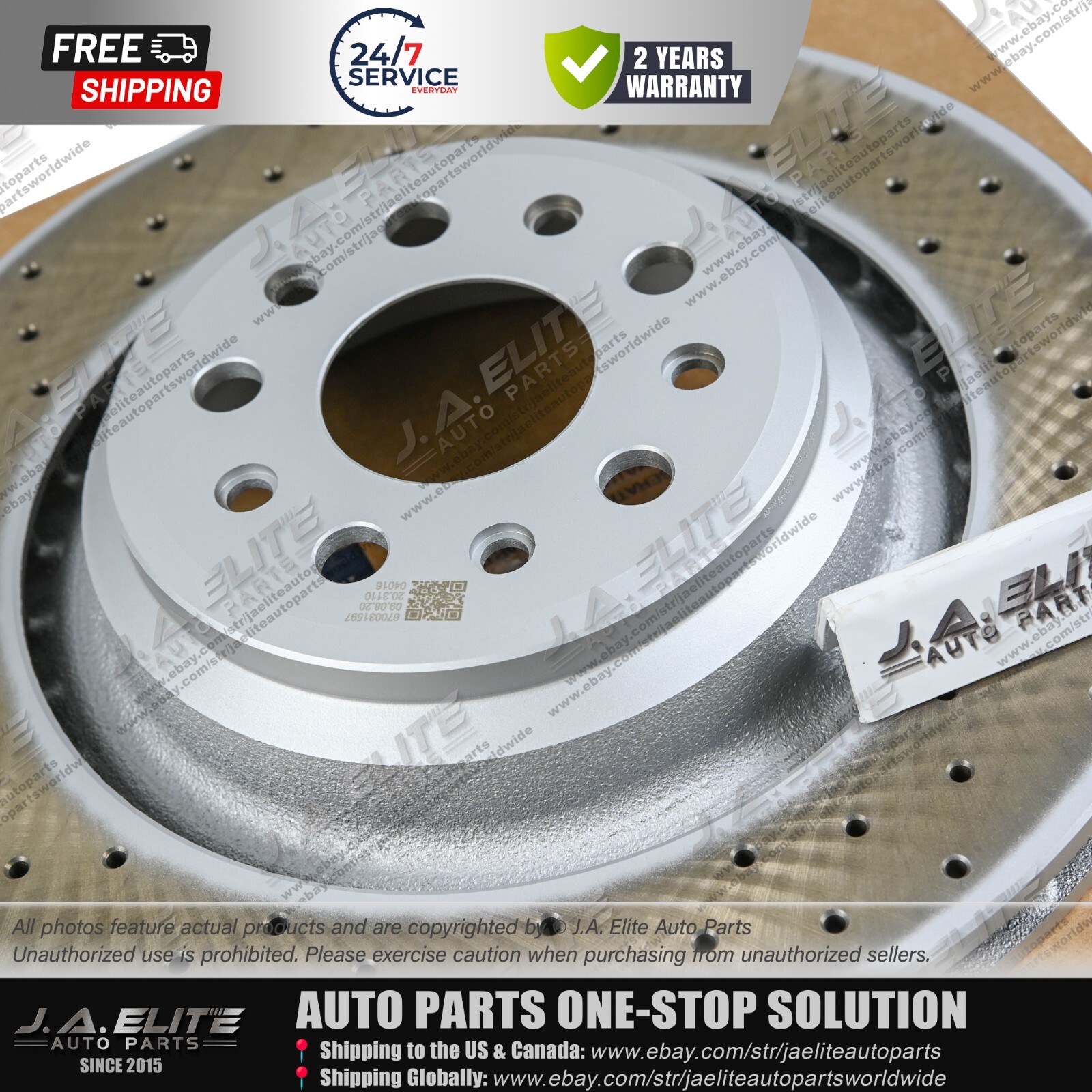 Rear Brake Rotor With Holes fit Maserati Quattroporte Ghibli 2014-16, 670031597