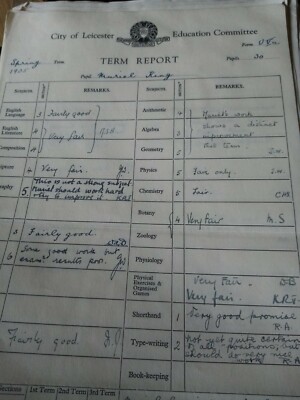 A7e   1935 school report the newarke school leicester muriel king autumn 