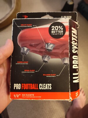 Position Tech All-Pro System Football Cleats 1/2'' (34 Cleats) New In Box