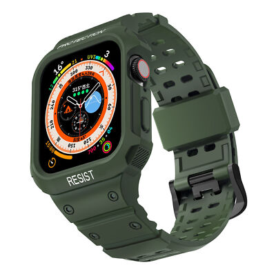 Strap Band + Rugged Bumper Case For Apple Watch Ultra 49mm Serie 8 7 6 5 38-45mm