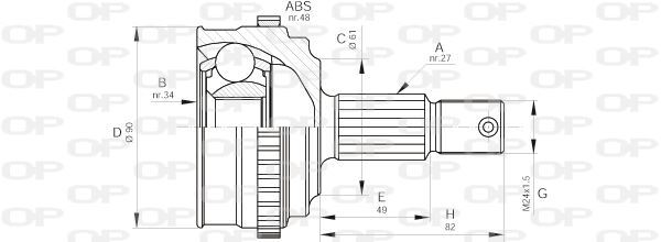Tête de cardan anti claquement pour Fiat Scudo 1.9D et Citroën Evasion