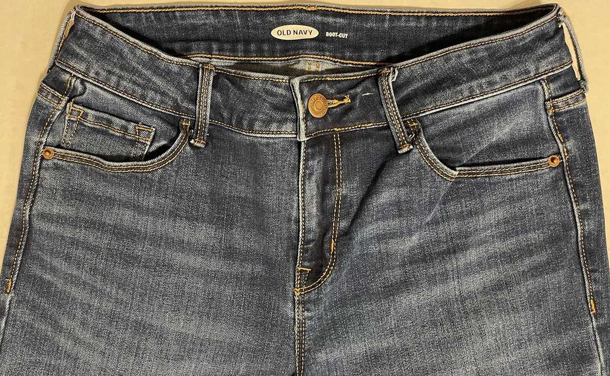 OLD NAVY Boot Cut Jeans Blue Stretch Pockets Zip Fly RN