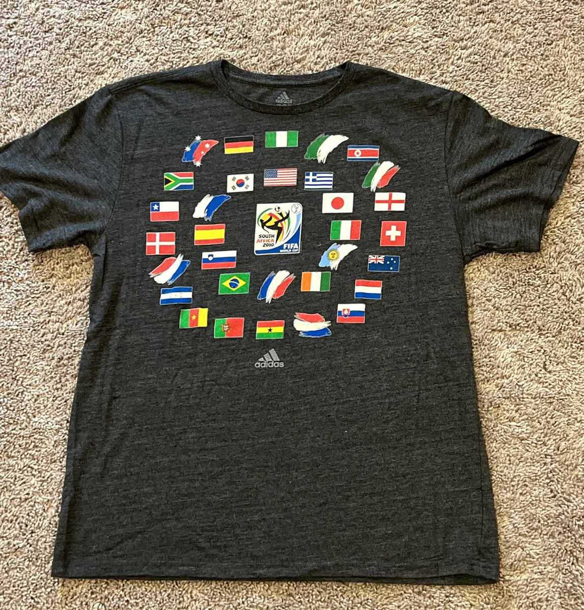 Men s Adidas South Africa 2010 FIFA World Cup Soccer Flags T Shirt