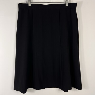 Dressbarn Skirt Womens Size 16 Below Knee A-Line Black Stretch Unlined Easy Care