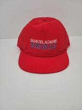 VTG Ama Pro Samual Adams Boston Ale 100% Nylon Red Snapback Adjustable Hat 1980s