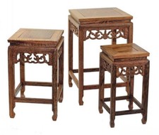 Square Wenge Wood Fishbowl Bonsai Plant Flower Stand Stone Vase Rack Base