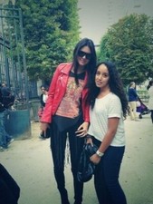 Zara Genuine Red Leather Biker Jacket With Ribbed Sides Kendall Jenner - Size S