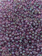 Vintage Glass Seed Beads Transparent Amethyst Iris TOHO Japan 10g 11/0 BB16-64