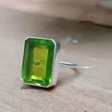 Beautiful Natural peridot 925 Sterling Silver Ring Handmade Gift For Her A-230