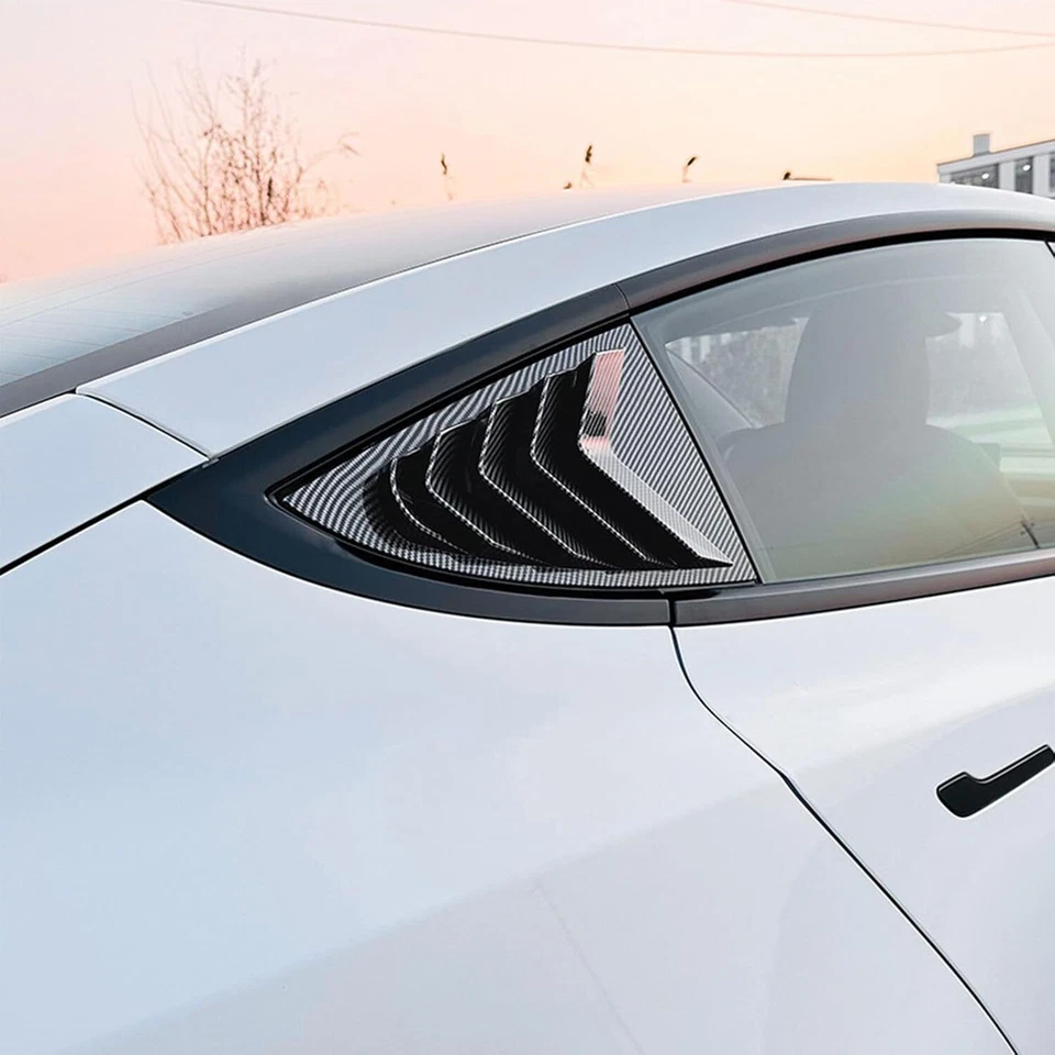 Tesla Model 3 2017-2026 Rear Side Window Cover Louver Sport Style Accessories - Image 4 of 4