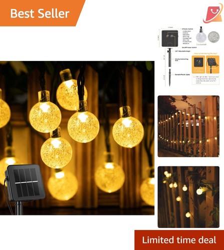 Solar String Lights 60 LED 36FT Waterproof 8 Modes Outdoor Garden Decor