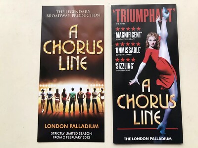 2x Flyer /Handzettel A CHORUS LINE Palladium John Partridge Scarlett Strallen