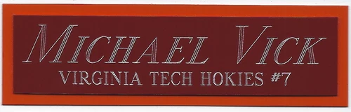 MICHAEL VICK VIRGINIA TECH NAMEPLATE AUTOGRAPHED Signed HELMET-JERSEY-FOOTBALL