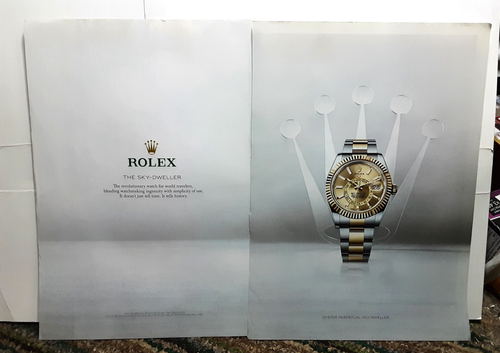 Rolex Ad Rice 2017 Rolex Watch Oyster Sky Dweller 2 Page Original Print ad ...