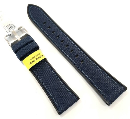 CINTURINO MORELLATO WATCH BAND TESSUTO TECNICO BLU SILICONE NERO 20 22 mm |  eBay