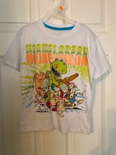 Nickelodeon - Girl's/Boy's T-shirt -Top Sz 4 - White/ Neon Yellow