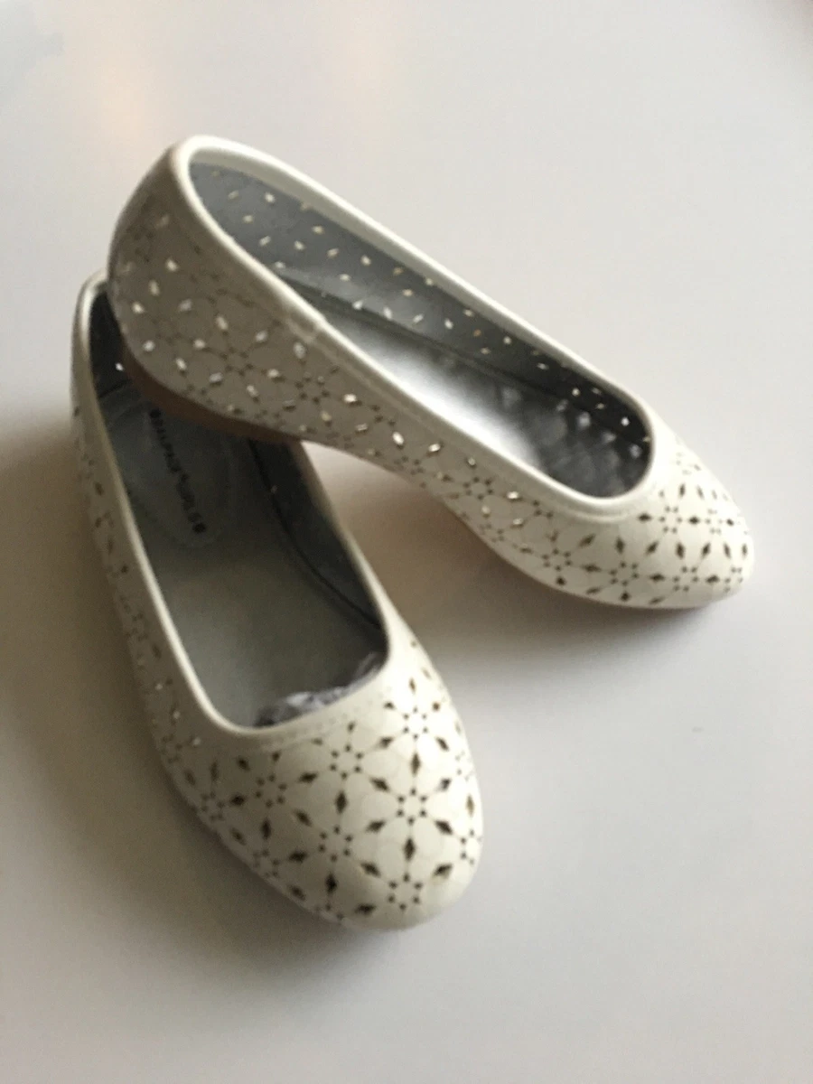 Rampage Girls White Flat Holiday Dressy shoes size 11 13 1 2 3 4