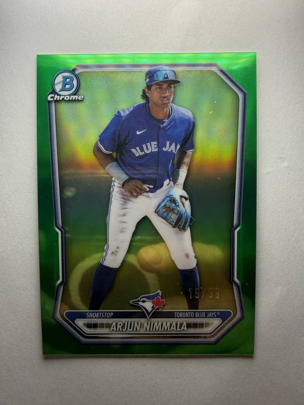Bowman Chrome 2024 Green Refractor Arjun Nimmala /99 BCP-67 Toronto Blue Jays