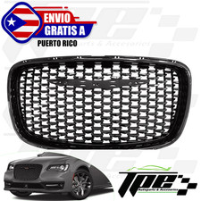 For 2015 2023 Chrysler 300 Front Bumper Upper Grille Gloss Black