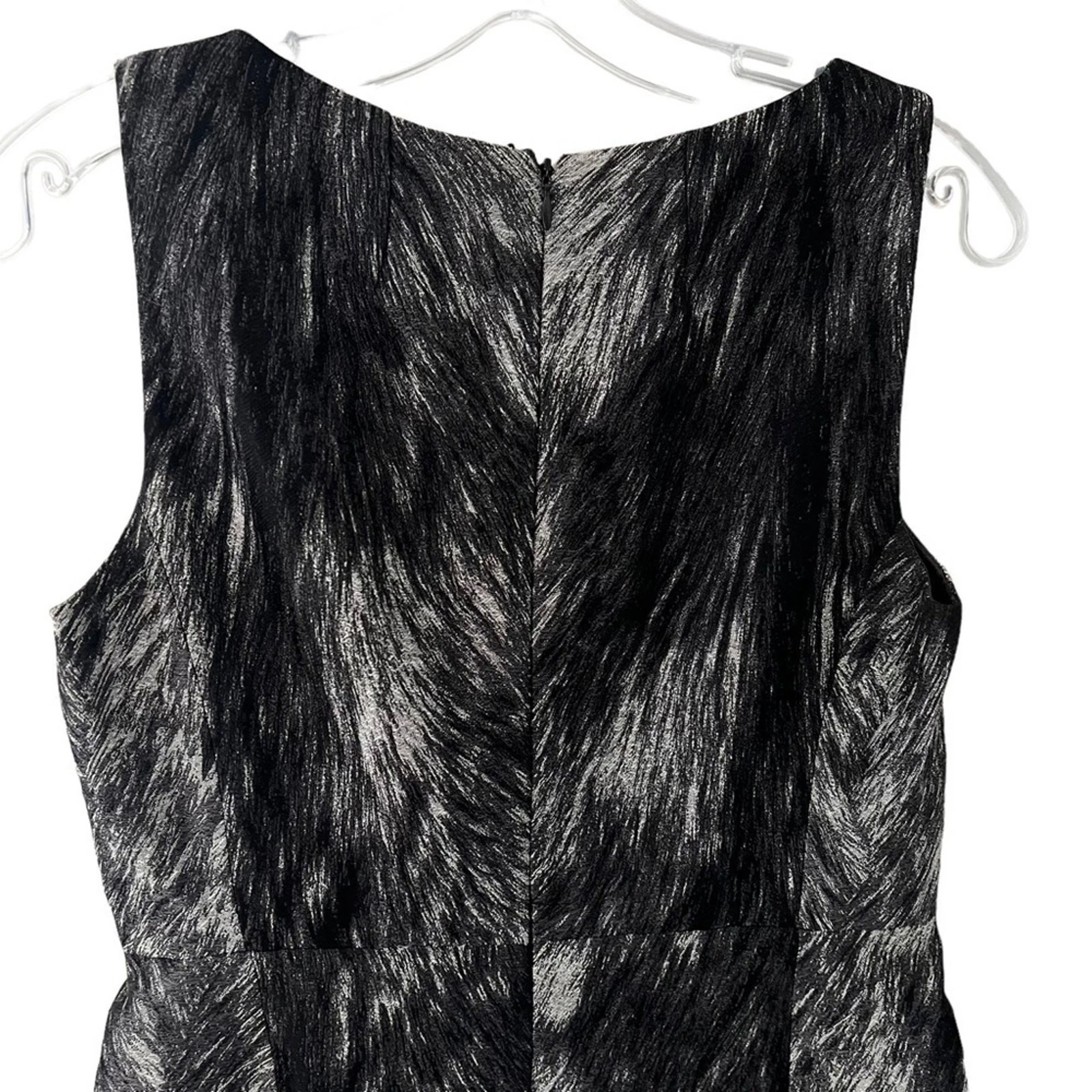 Abito Collezione Michael Kors US 8 Nero e Argento Whimsigoth Party Ottimo