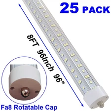 T8 8FT Led Tube Light Bulbs FA8 Single Pin 144W 8 Foot Led Shop Lights 25 PCS